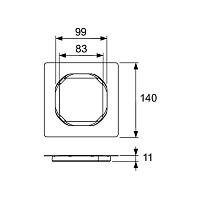 Tece Drainpoint S Основа для плитки 10х10 см, без рамки, нержавеющая сталь 3660016