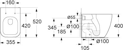 Чаша для унитаза приставного BelBagno Alpina BB10100CB