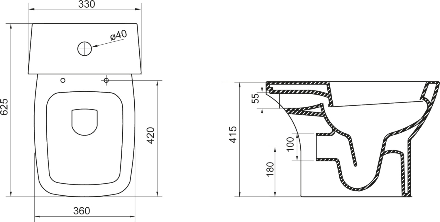 Чаша для унитаза-компакта BelBagno Lago BB128CP