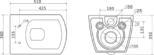 Чаша для унитаза подвесного BelBagno Carina BB514CHR