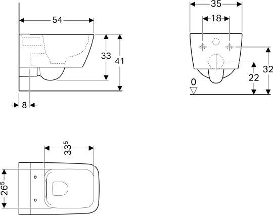 Чаша для унитаза подвесного Geberit iCon Square 201950000