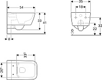 Чаша для унитаза подвесного Geberit iCon Square 201950000