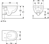 Чаша для унитаза подвесного Geberit Renova Premium 203070000