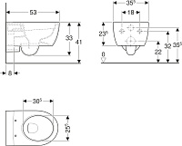Geberit iCon Унитаз подвесной безободковый цвет: белый 204060000
