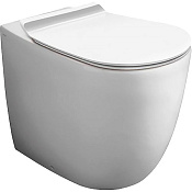 Simas Vignoni Унитаз напольный "Rimless" 36,5х56 см, безобод, универсальный слив, цвет: белый глянц. VI01bi