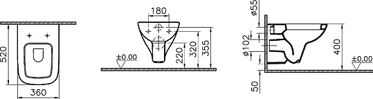 Чаша для унитаза подвесного VitrA S20 5507B003-0101