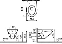 Чаша для унитаза подвесного VitrA Arkitekt 6107B003-0075