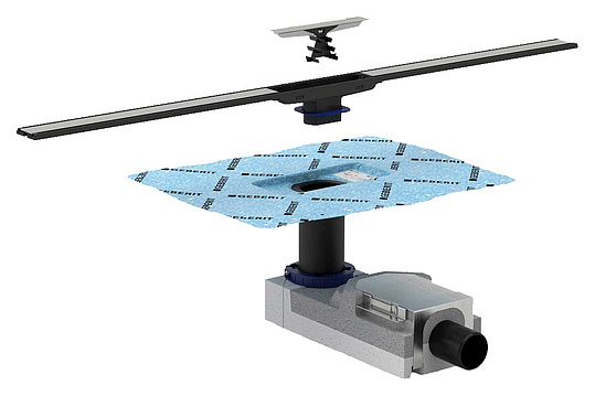Geberit CleanLine Решетка трапа 90 см, нержавейющая сталь/ черный 154.450.KS.1