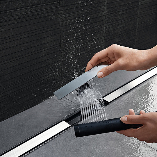 Geberit CleanLine Решетка трапа 90 см, нержавейющая сталь/ черный 154.450.KS.1