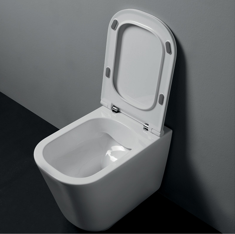 Kerasan Tribeca Крышка-сиденье Slim для унитаза, крепление хром, цвет: Bianco lucido 519201