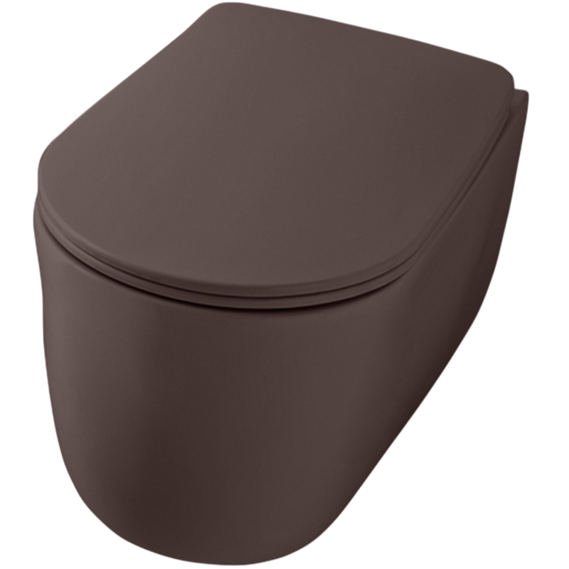 Kerasan Nolita Унитаз подвесной 55x35 см, безободковый, с креплением, цвет: Borgognna matt 531475