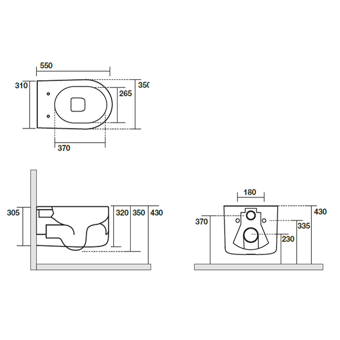 Kerasan Nolita Унитаз подвесной 55x35 см, безободковый, с креплением, цвет: Borgognna matt 531475