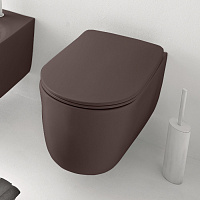 Kerasan Nolita Унитаз подвесной 55x35 см, безободковый, с креплением, цвет: Borgognna matt 531475