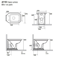 Kerasan Waldorf Унитаз приставной 55x37 см, выпуск пристенный, цвет: Bianco lucido 411801