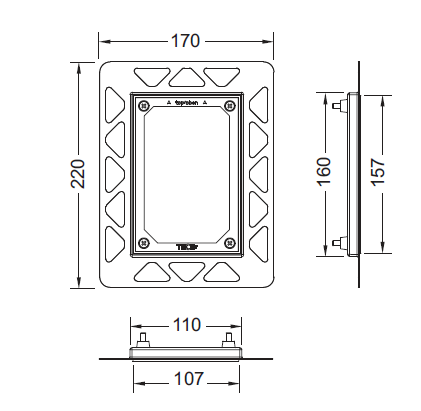 Tece Filo Монтажная рамка для монтажа на уровне стены, цвет: черный 9242042