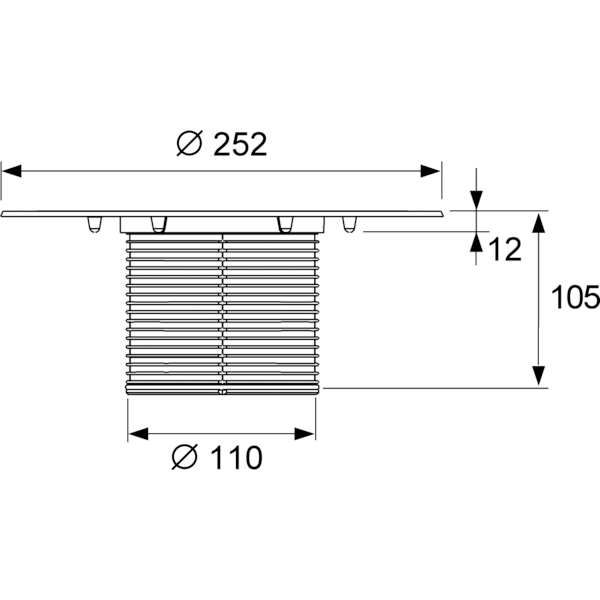 Tece Drainpoint S Удлинитель трапа с универсальным фланцем 25,2х25,2х105h см 3660005