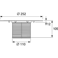 Tece Drainpoint S Удлинитель трапа с универсальным фланцем 25,2х25,2х105h см 3660005