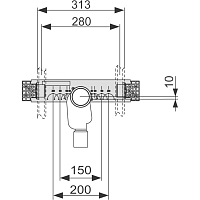Tece Profil Монтажный комплект со встроенным сифоном для раковины 9020034