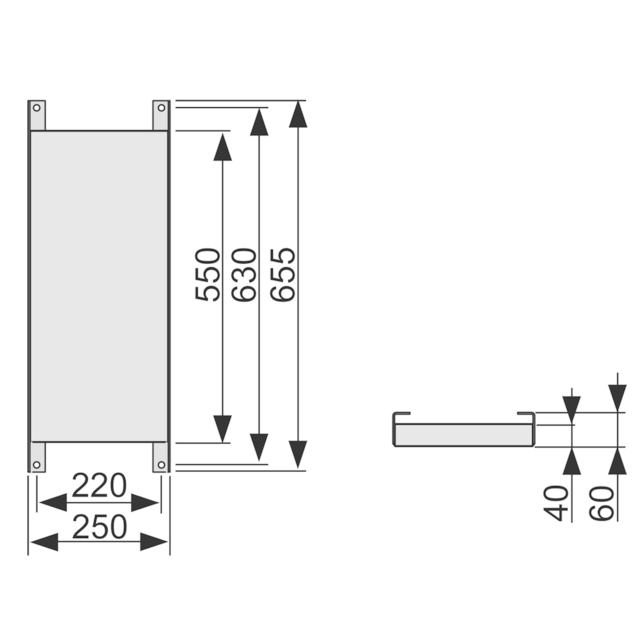 Tece Profil Монтажная панель для поручней и опорных систем 9042003