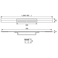 Tece Drainprofile Профиль для душа из нержавеющей стали 100 см, цвет: черный сатин 671021