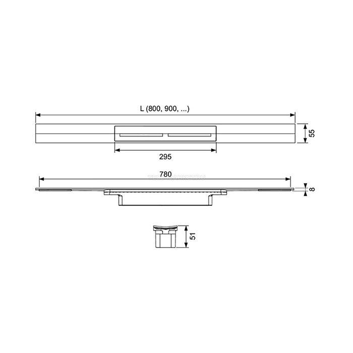 Tece Drainprofile Профиль для душа из нержавеющей стали 160 см, цвет: нерж. сталь, брашированная 671600