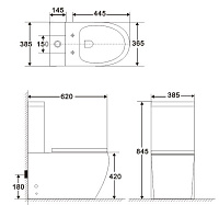 Belbagno Amanda Чаша напольного унитаза 62х32,5х42h, цвет: белый BB051CPR