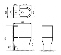 Belbagno Acqua Чаша напольного унитаза 66х29,5х43,5h, цвет: белый BB340CPR