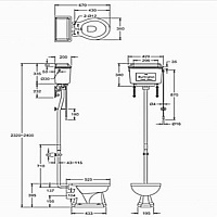 Burlington Classic Бачок слива высокий с механизмом и цепочкой, цвет: черный матовый T60 BLA