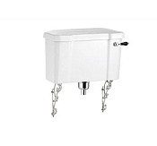 Burlington Classic Бачок с ручкой и сливным механизмом, цвет: белый/черный глянцевый C1 BLA