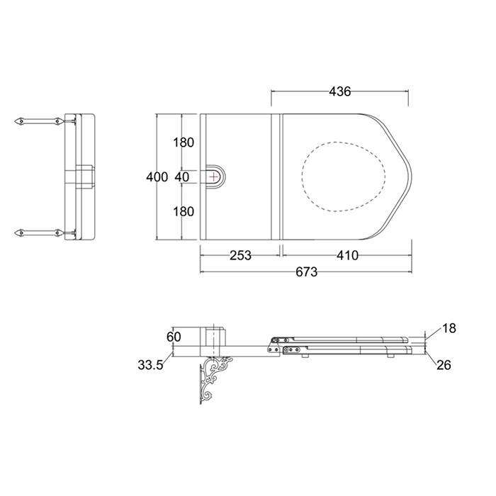 Burlington Classic Крышка-сиденье для унитаза, без микролифта, крепление хром, цвет: орех матовый S52