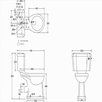 Burlington Regal Бачок с кнопкой и сливным механизмом, цвет: белый/хром глянцевый C2