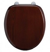 Burlington Regal Крышка-сиденье для унитаза, без микролифта, петли хром, цвет: красное дерево глянец S12