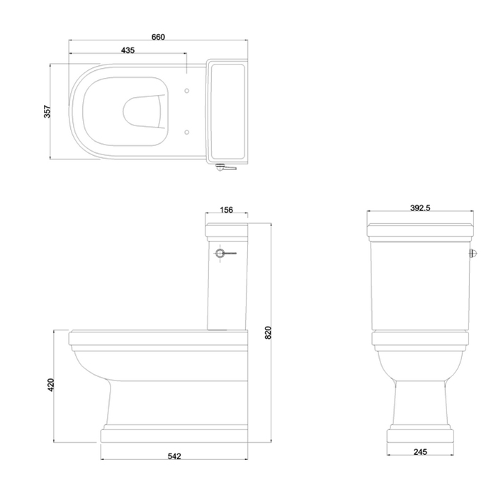 Burlington Riviera Чаша для унитаза моноблок 35,7х66 см, цвет: белый глянцевый RIV10