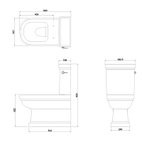 Burlington Riviera Чаша для унитаза моноблок 35,7х66 см, цвет: белый глянцевый RIV10