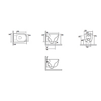 Kerasan Tribeca Унитаз подвесной 54x35 см безободковый, с креплением, без сидения, цвет: Ferro matt 511489