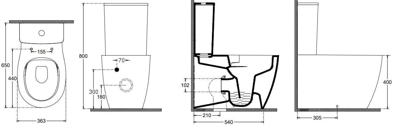 Allen Brau Fantasy Чаша напольного унитаза 36,3x65 см каскадный смыв, цвет: белый глянцевый 4.11009.20