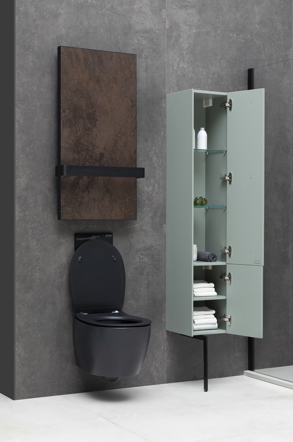 Allen Brau Fantasy Чаша подвесного унитаза 36,3x51 см каскадный смыв, цвет: черный матовый 4.11004.31