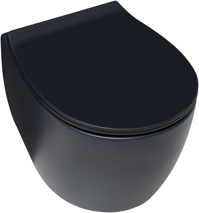 Allen Brau Fantasy Чаша подвесного унитаза 36,3x51 см каскадный смыв, цвет: черный матовый 4.11004.31
