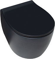 Allen Brau Fantasy Чаша подвесного унитаза 36,3x51 см каскадный смыв, цвет: черный матовый 4.11004.31
