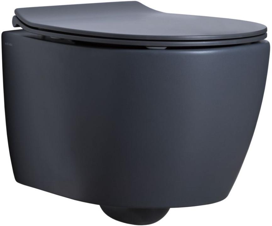 Allen Brau Fantasy Чаша подвесного унитаза 36,3x51 см каскадный смыв, цвет: антрацит 4.11004.AN