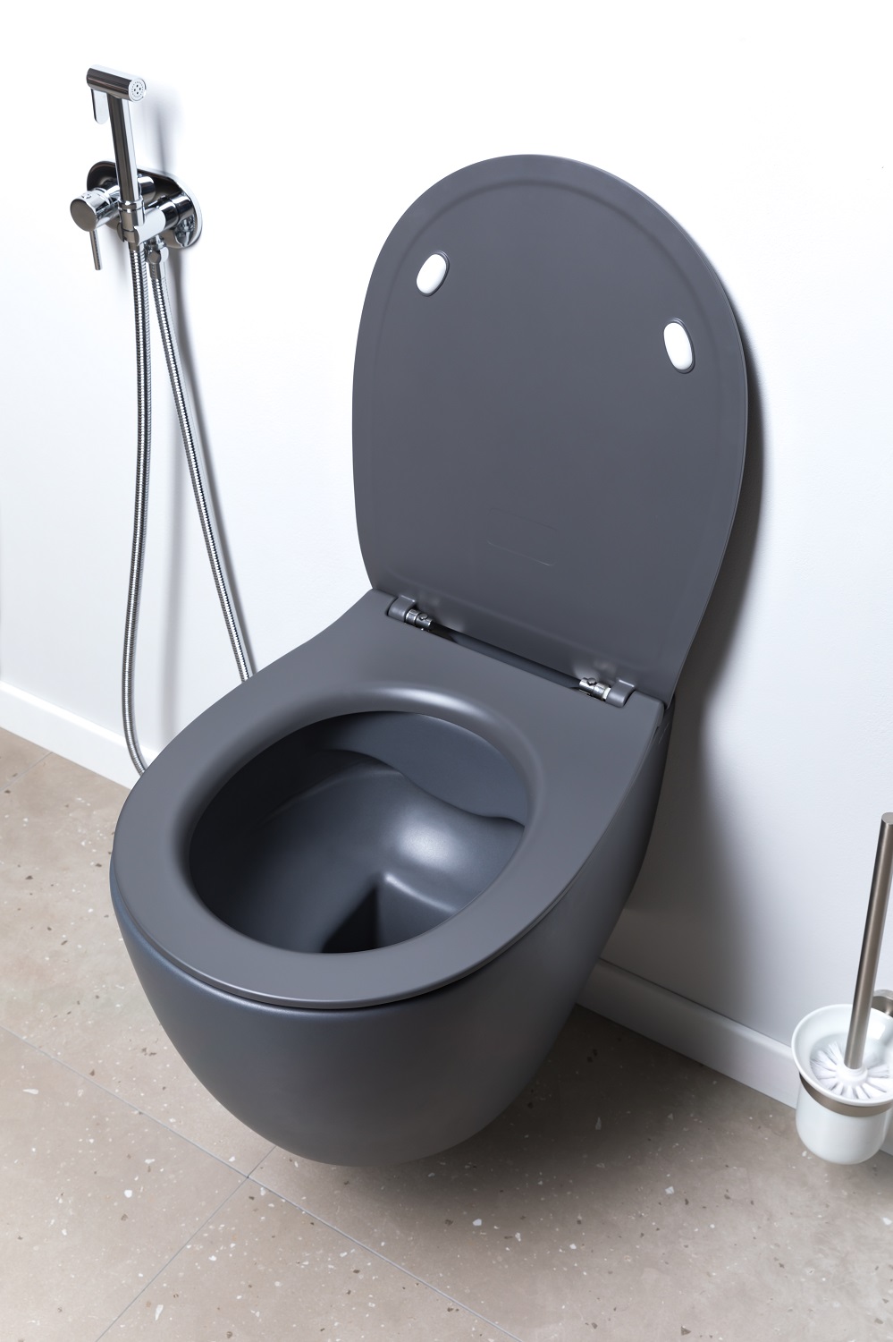 Allen Brau Fantasy Чаша подвесного унитаза 36,3x51 см каскадный смыв, цвет: антрацит 4.11004.AN