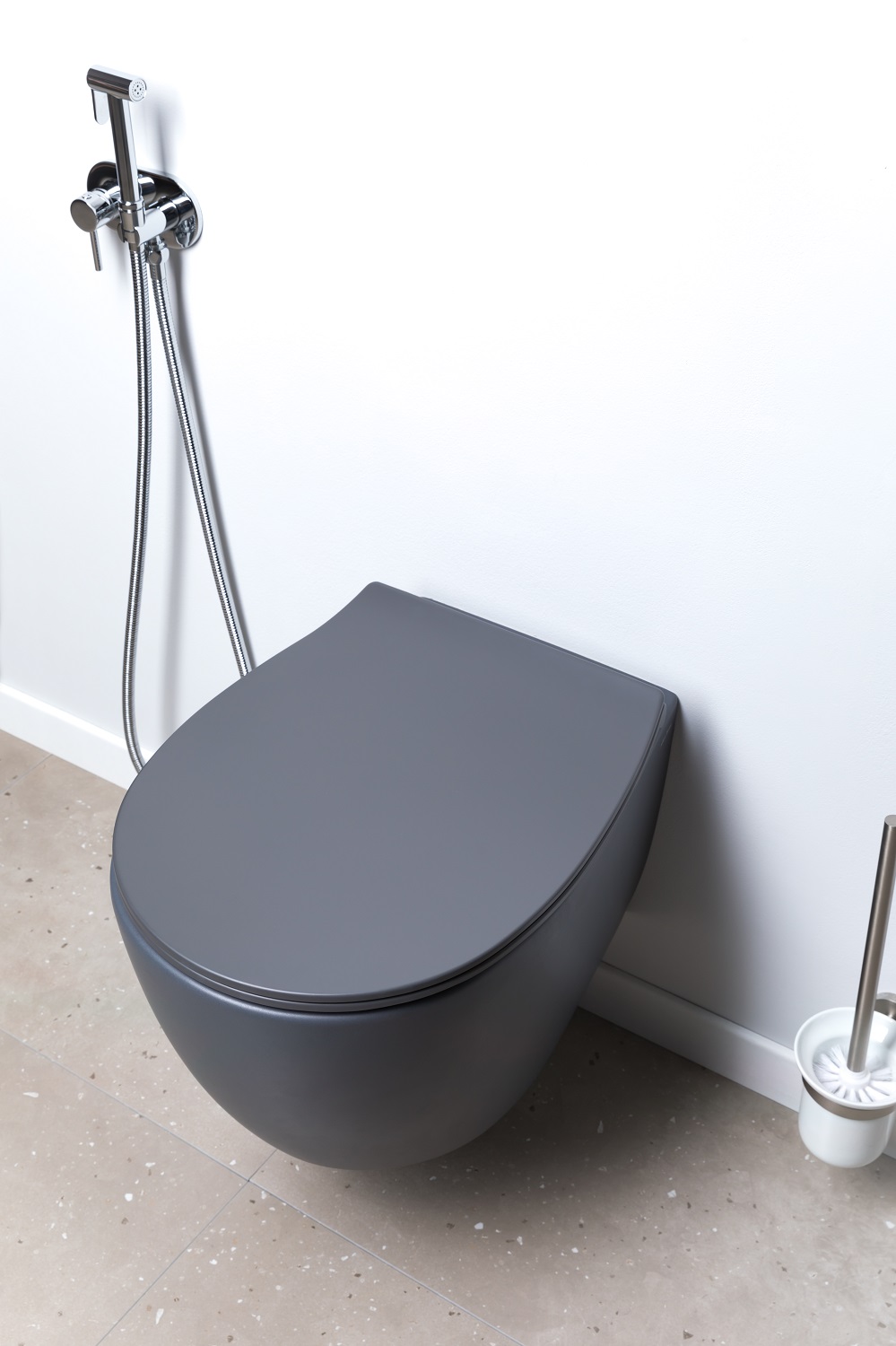 Allen Brau Fantasy Чаша подвесного унитаза 36,3x51 см каскадный смыв, цвет: антрацит 4.11004.AN