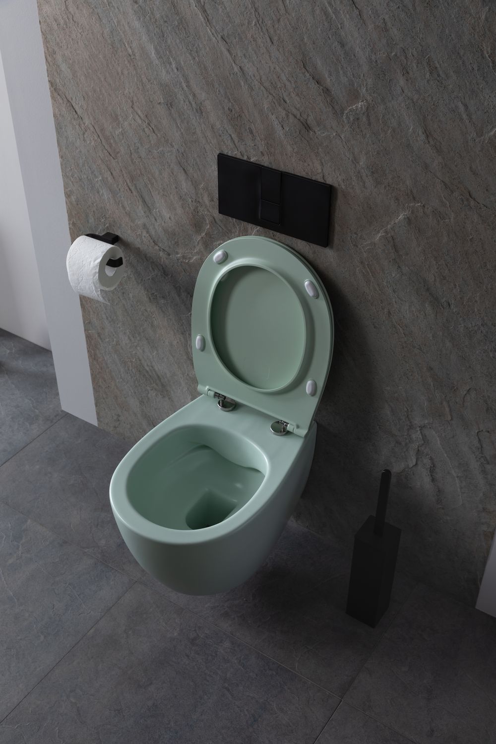 Allen Brau Fantasy Чаша подвесного унитаза 36,3x51 см каскадный смыв, цвет: мятный 4.11004.MT