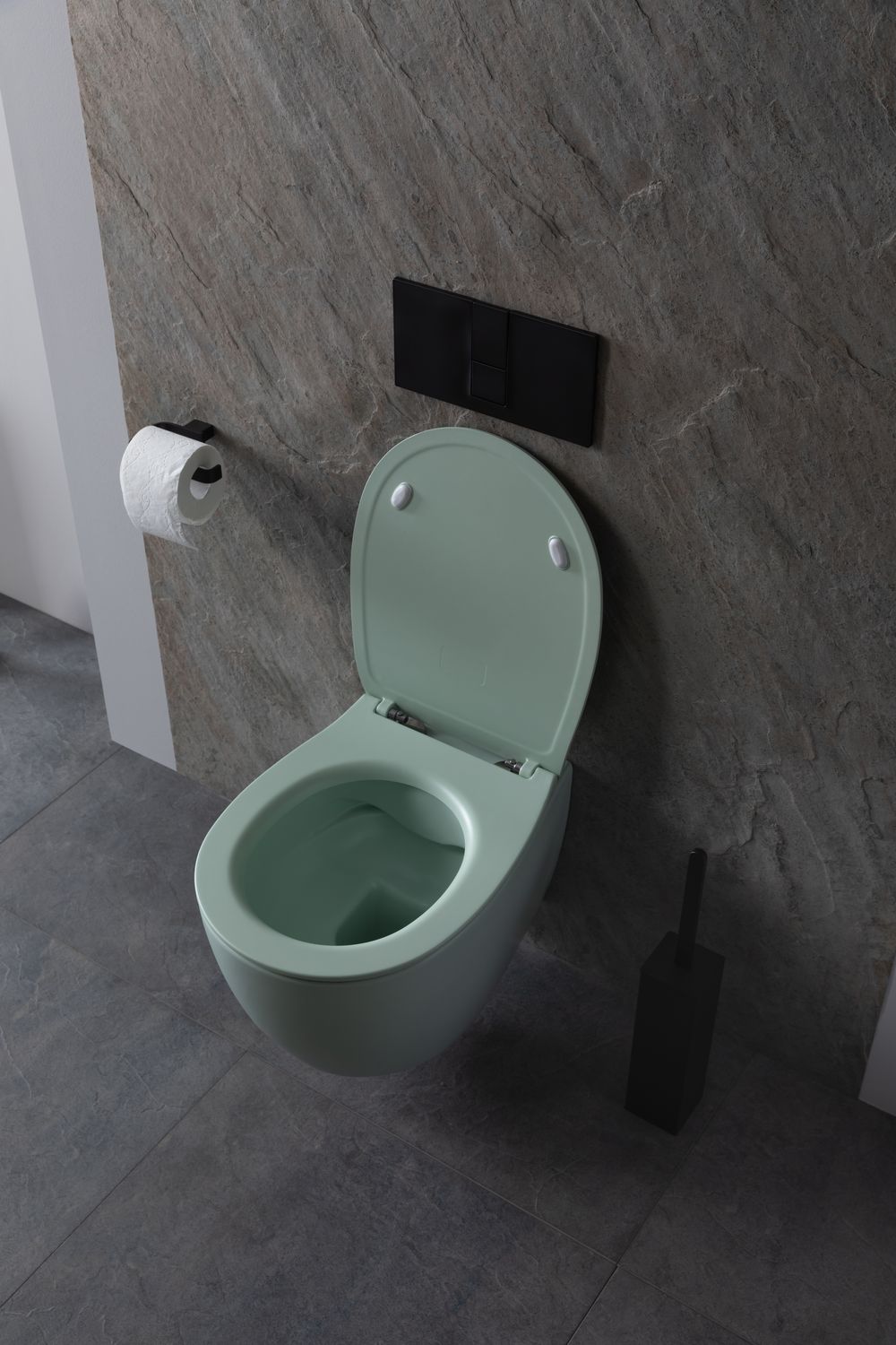 Allen Brau Fantasy Чаша подвесного унитаза 36,3x51 см каскадный смыв, цвет: мятный 4.11004.MT