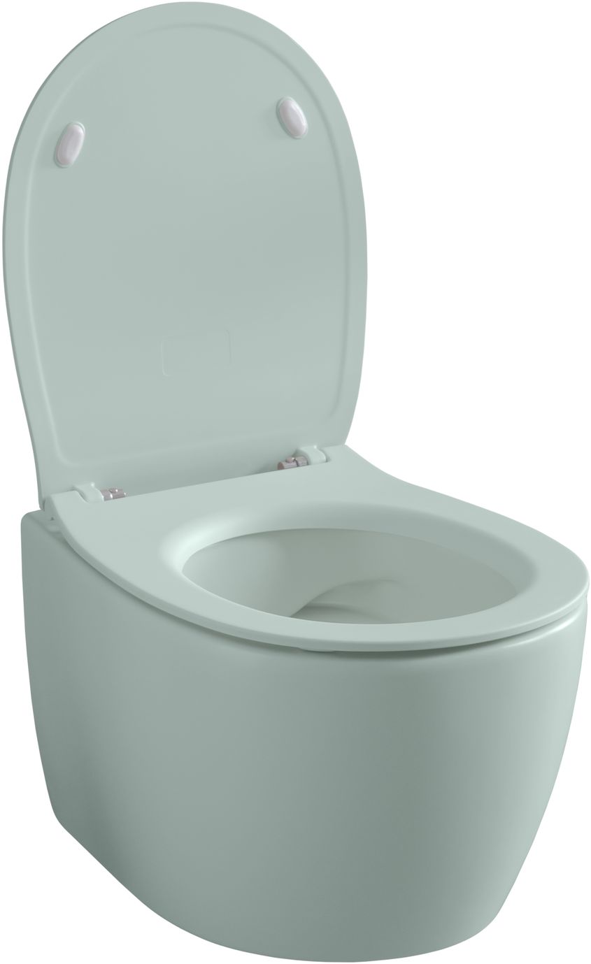 Allen Brau Fantasy Чаша подвесного унитаза 36,3x51 см каскадный смыв, цвет: мятный 4.11004.MT