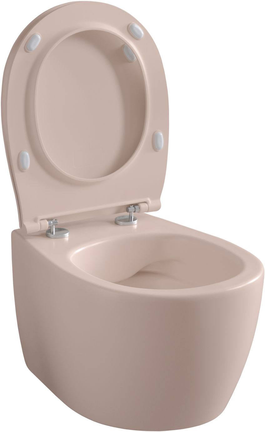 Allen Brau Fantasy Чаша подвесного унитаза 36,3x51 см каскадный смыв, цвет: розовый 4.11004.SM