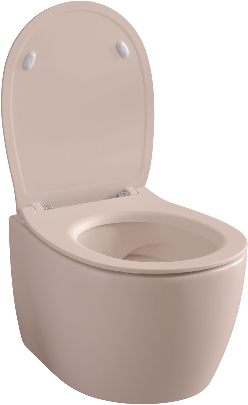 Allen Brau Fantasy Чаша подвесного унитаза 36,3x51 см каскадный смыв, цвет: розовый 4.11004.SM