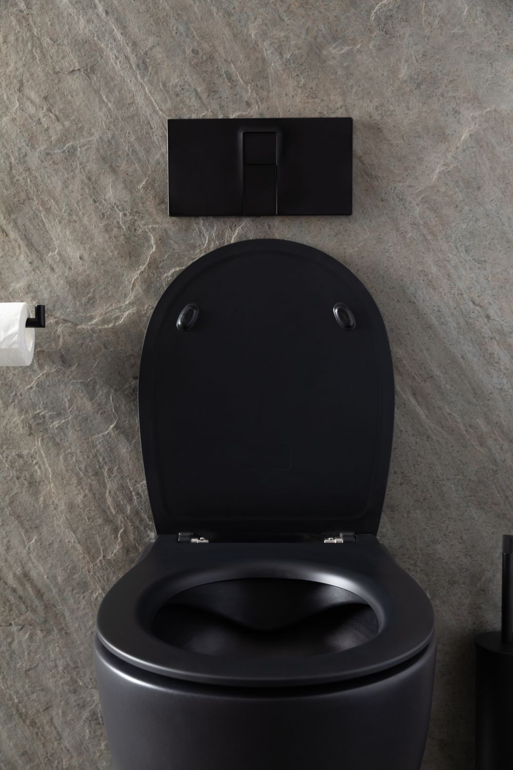 Allen Brau Reality Чаша подвесного унитаза 36,5x53 см каскадный смыв, цвет: черный матовый 4.32006.31