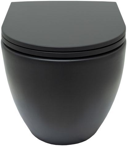 Allen Brau Reality Чаша подвесного унитаза 36,5x53 см каскадный смыв, цвет: черный матовый 4.32006.31