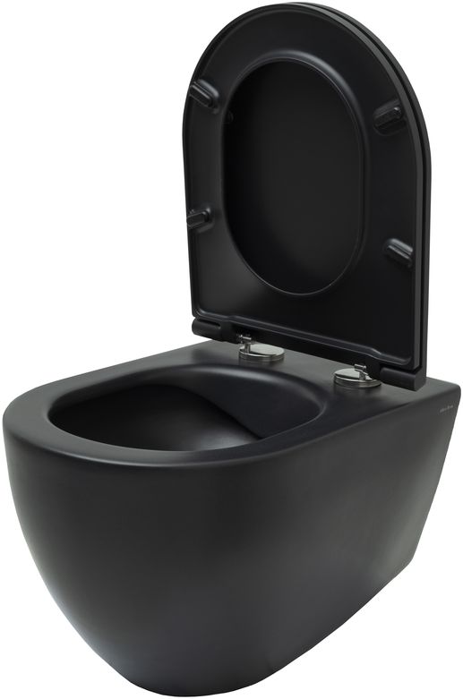 Allen Brau Reality Чаша подвесного унитаза 36,5x53 см каскадный смыв, цвет: черный матовый 4.32006.31